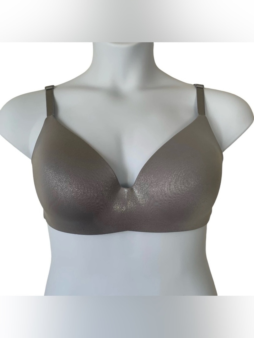 Victorias Secret No-Wire Sans Armature 36DD E SILVER Gray Bra Convertible Strap